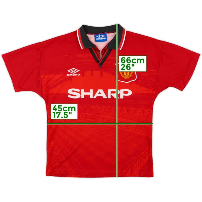 1994-96 Manchester United Home Shirt - 8/10 - (Y)
