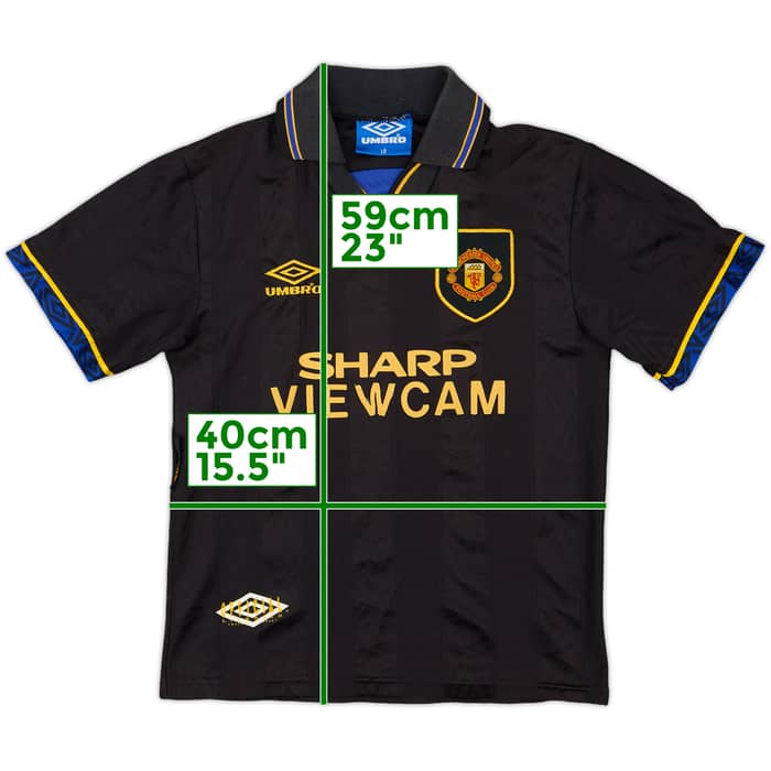 1993-95 Manchester United Away Shirt - 4/10 - (L.Boys)