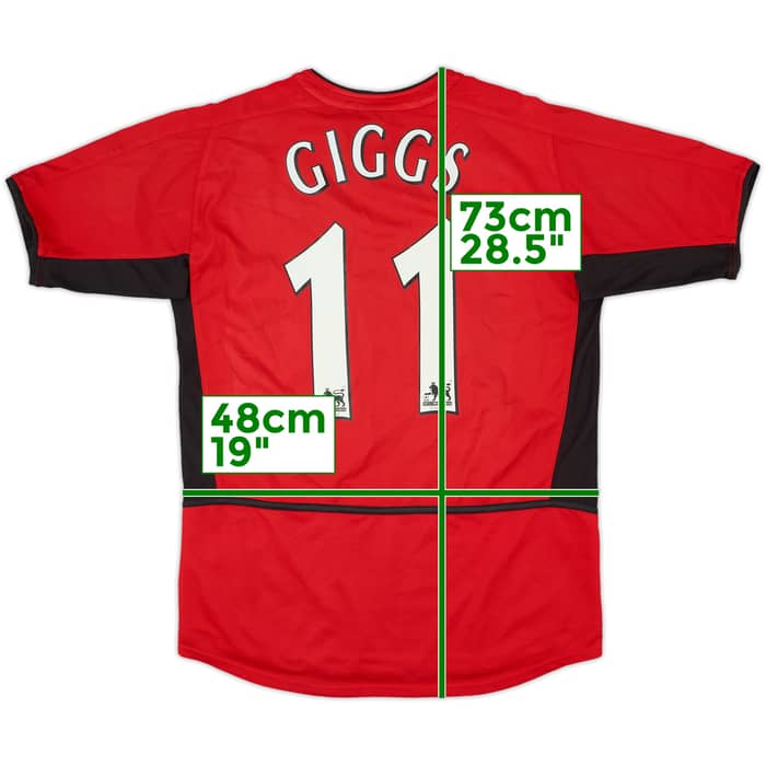 2002-04 Manchester United Home Shirt Giggs #11 - 9/10 - (XL.Boys)
