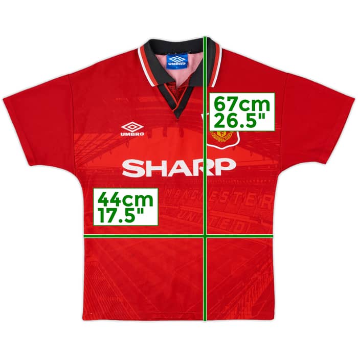 1994-96 Manchester United Home Shirt - 8/10 - (Y)