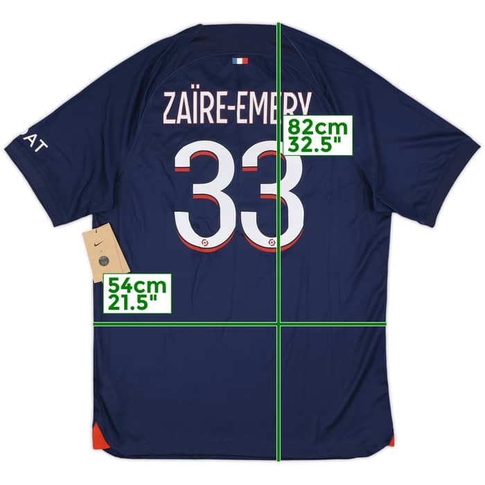 2023-24 Paris Saint-Germain Home Shirt Zaire-Emery #33 (L)
