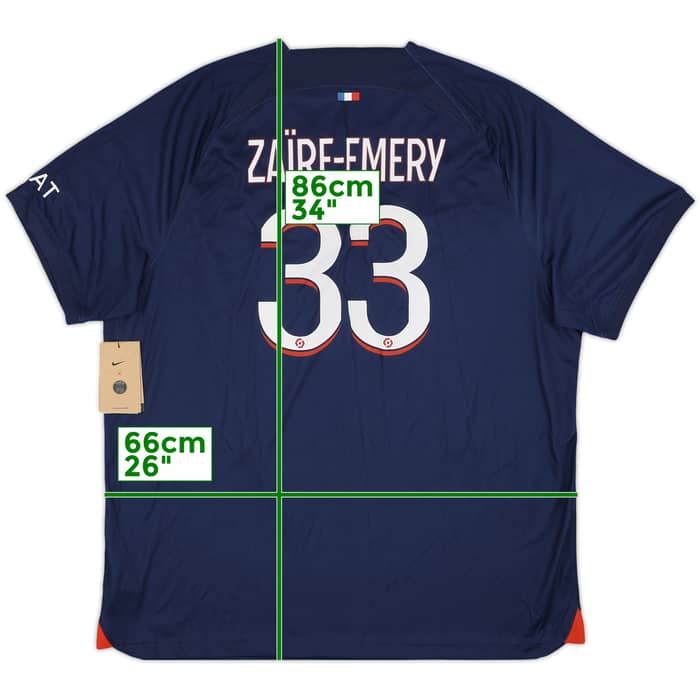 2023-24 Paris Saint-Germain Home Shirt Zaire-Emery #33 (XXL)