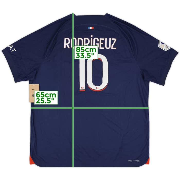 2023-24 Paris Saint-Germain Authentic Home Shirt Rodrigeuz #10 (XXL)