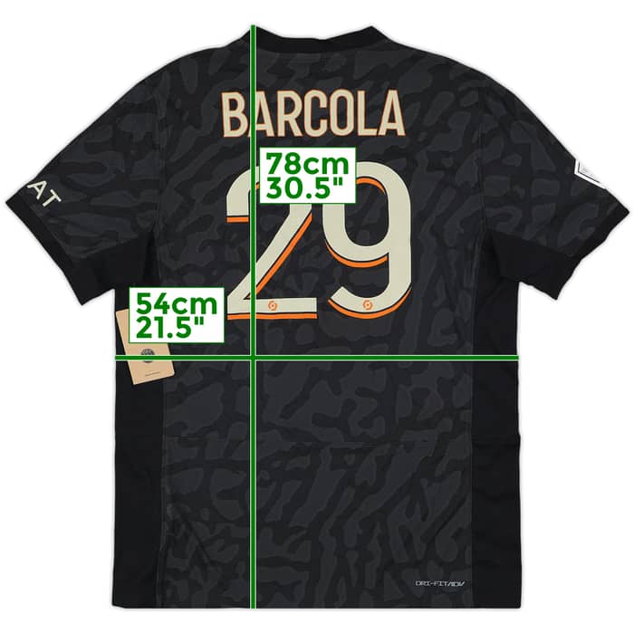 2023-24 Paris Saint-Germain Authentic Third Shirt Barcola #29 (L)