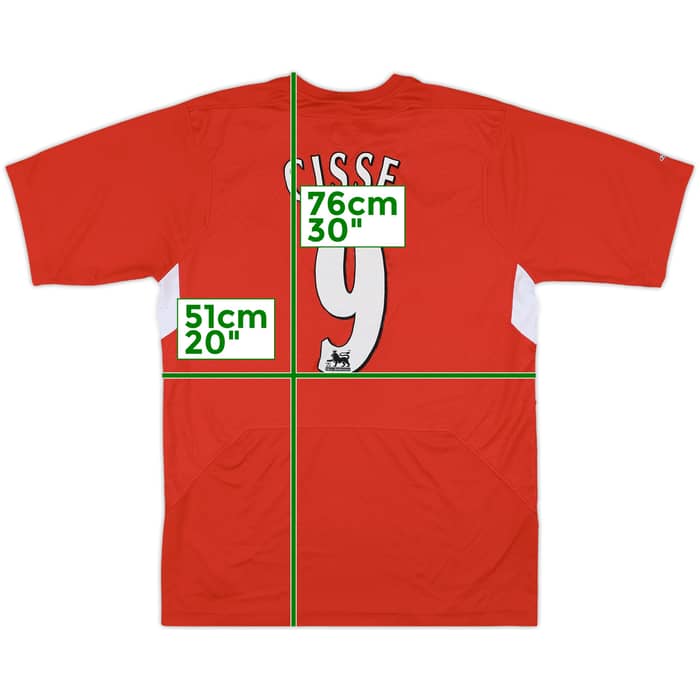 2004-06 Liverpool Home Shirt Cisse #9 - 4/10 - (M)