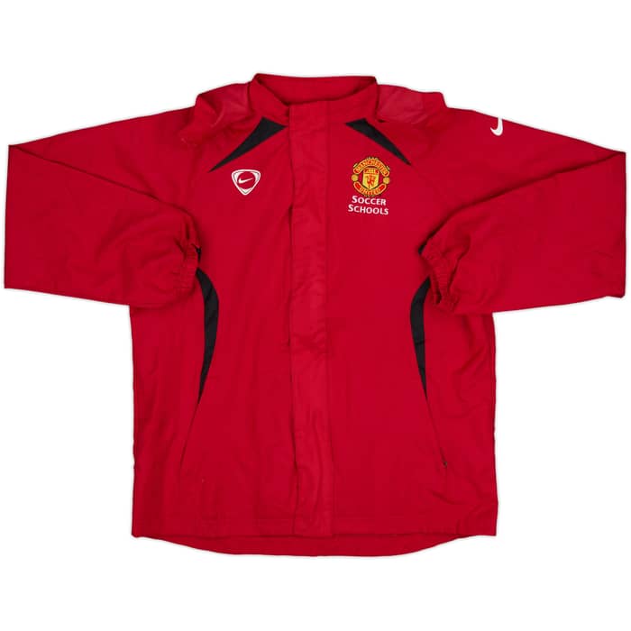 2008-09 Manchester United Soccer Schools Nike Hooded Rain Jacket - 9/10 - (XL.Boys)