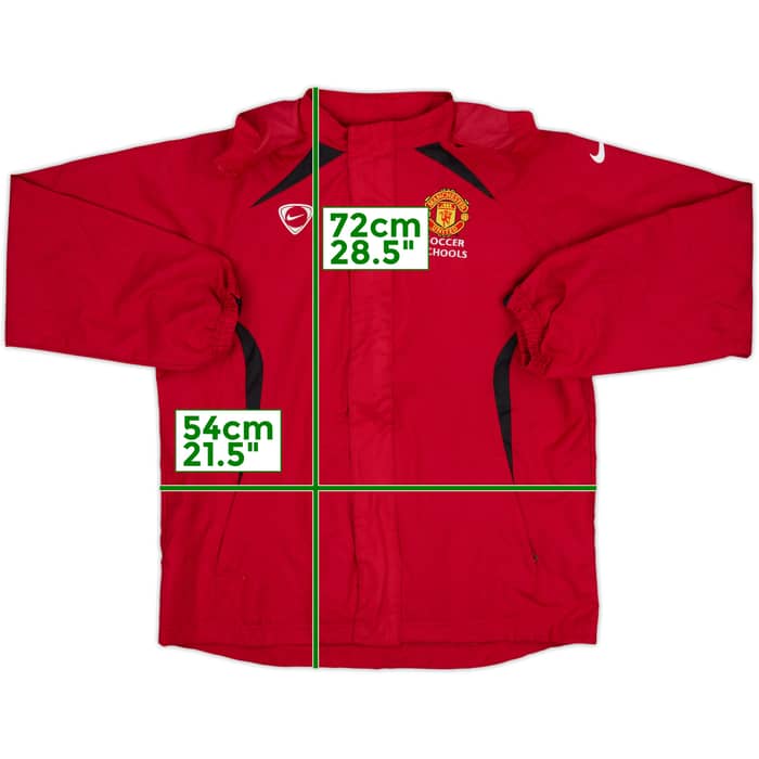 2008-09 Manchester United Soccer Schools Nike Hooded Rain Jacket - 9/10 - (XL.Boys)