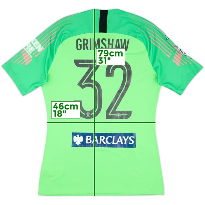 2018-19 Manchester City Match Issue GK Away S/S Shirt Grimshaw #32