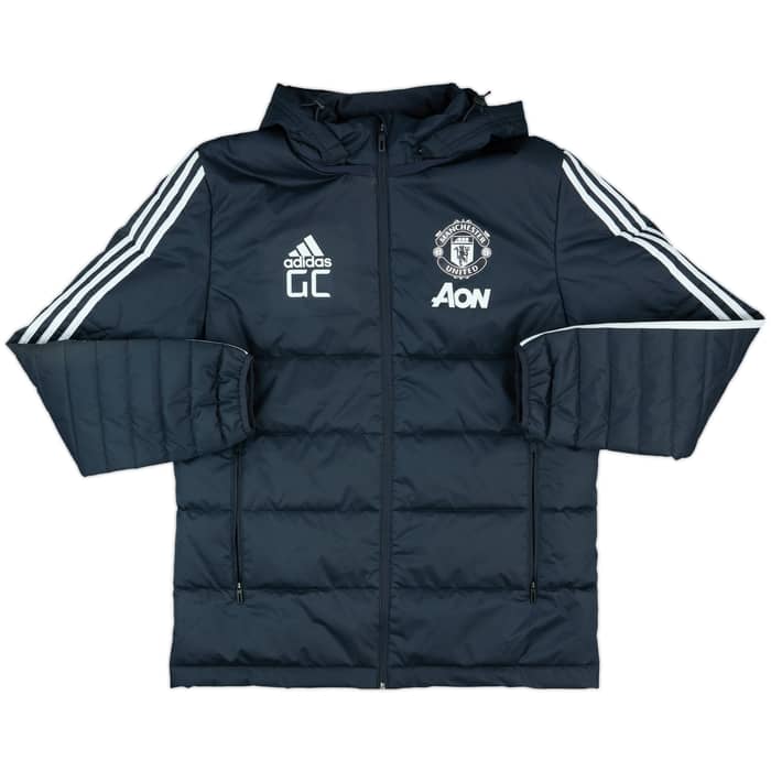  2017-18 Manchester United Staff Issue Hooded Padded Bench Coat 'GC'