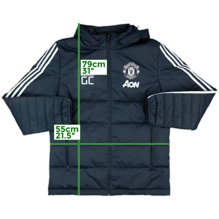  2017-18 Manchester United Staff Issue Hooded Padded Bench Coat 'GC'