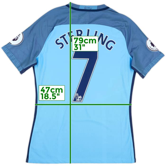 2016-17 Manchester City Match Issue Home Shirt Sterling #7