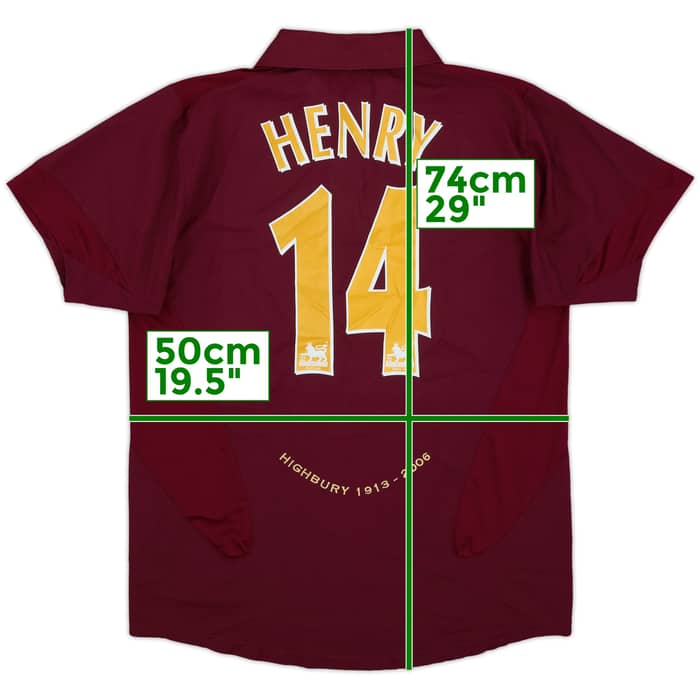 2005-06 Arsenal Home Shirt Henry #14 - 8/10 - (S)