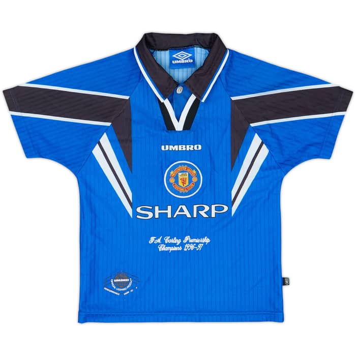 1996-98 Manchester United Third Shirt & Shorts - 9/10 - (S.Boys)