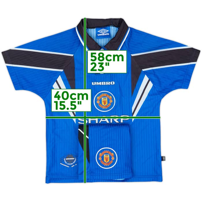 1996-98 Manchester United Third Shirt & Shorts - 9/10 - (S.Boys)