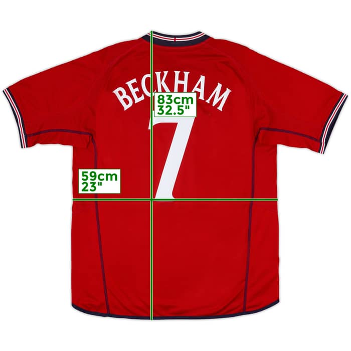 2002-04 England Away Shirt Beckham #7 - 6/10 - (XXL)