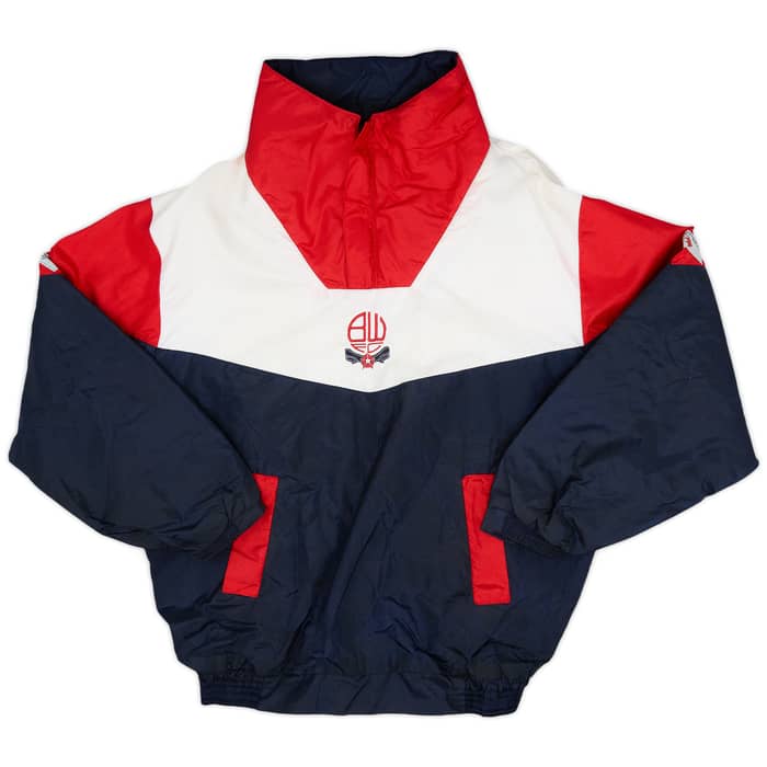 1990-91 Bolton Matchwinner 1/4 Zip Padded Bench Coat - 7/10 - (L)