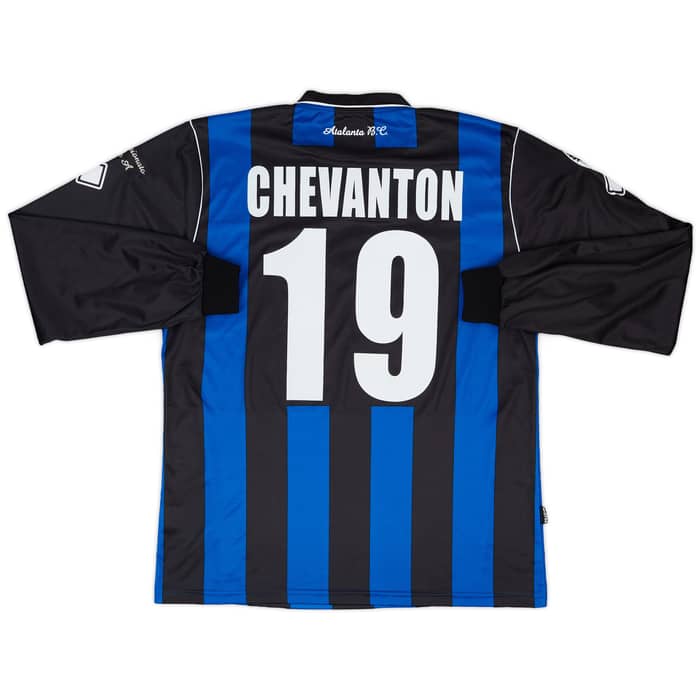 2009-10 Atalanta Match Issue Home L/S Shirt Chevanton #19