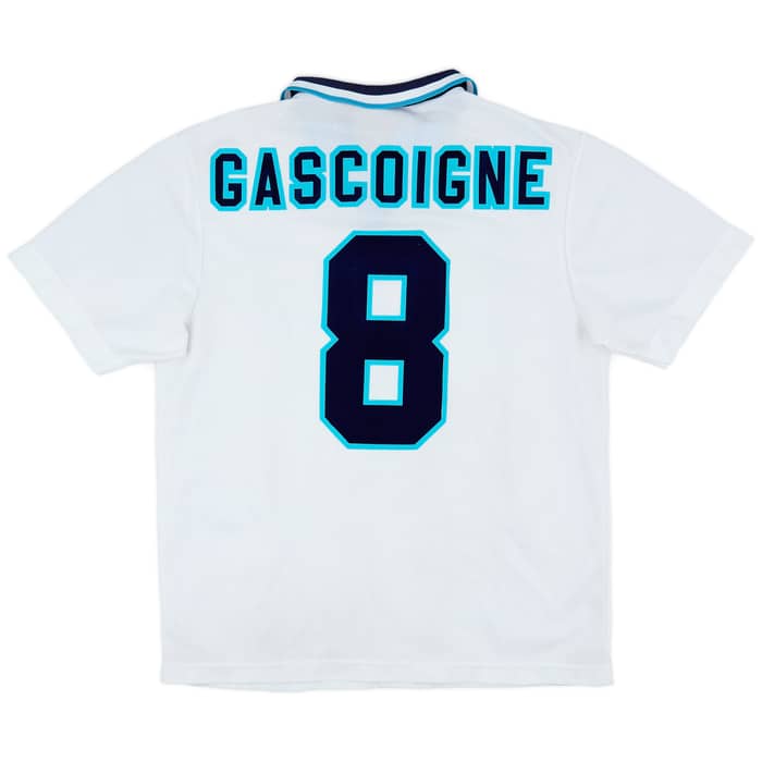 1995-97 England Home Shirt Gascoigne #8 - 8/10 - (L)