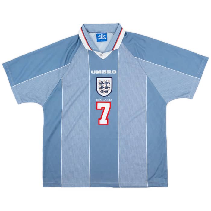 1996-97 England Away Shirt Beckham #7 - 9/10 - (XL)