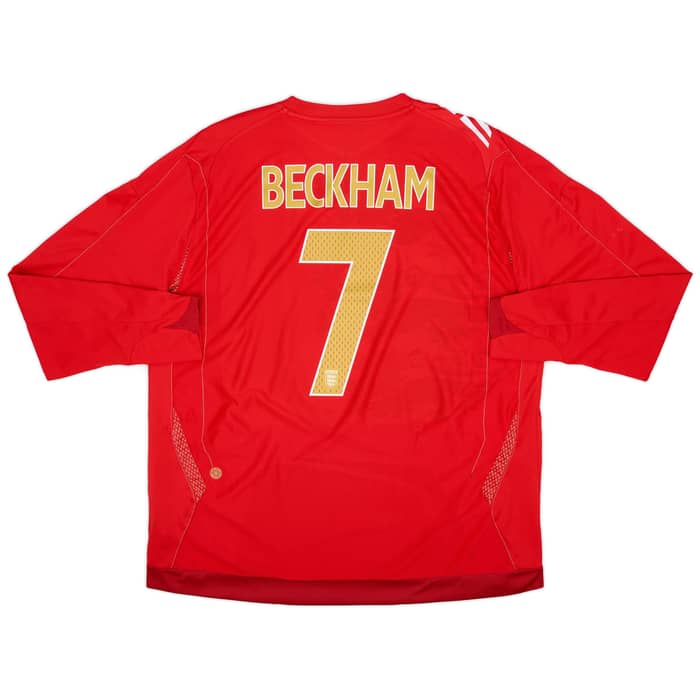 2006-08 England Away L/S Shirt Beckham #7 - 8/10 - (XXL)