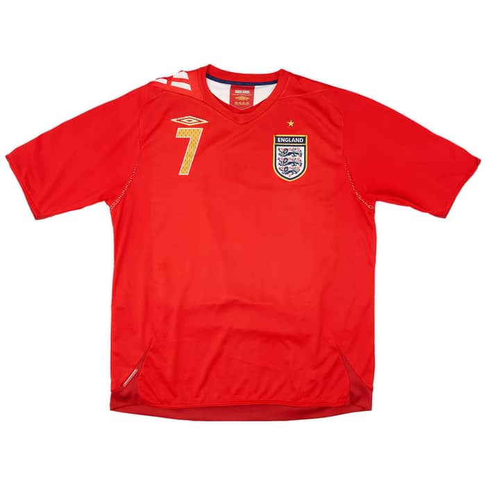 2006-08 England Away Shirt Beckham #7 - 6/10 - (XL)