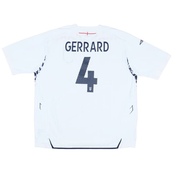 2007-09 England Home Shirt Gerrard #4 - 9/10 - (XXL)
