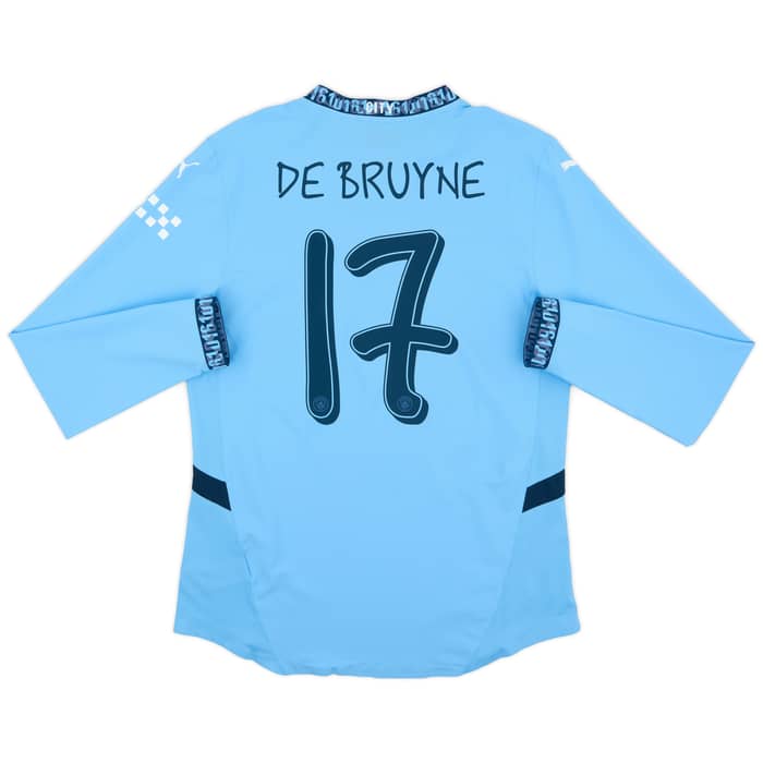 2024-25 Manchester City Authentic Home L/S Shirt De Bruyne #17