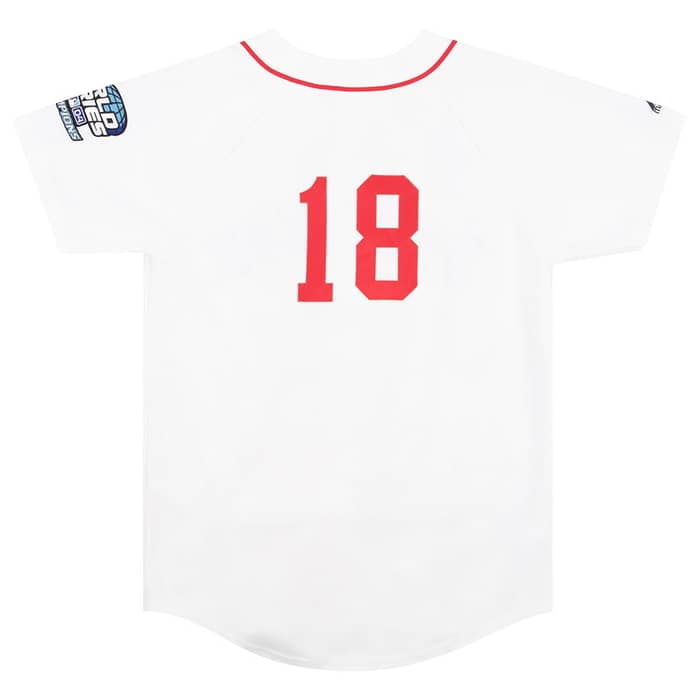 2004 Boston Red Sox Damon #18 Majestic Jersey (Home) Y