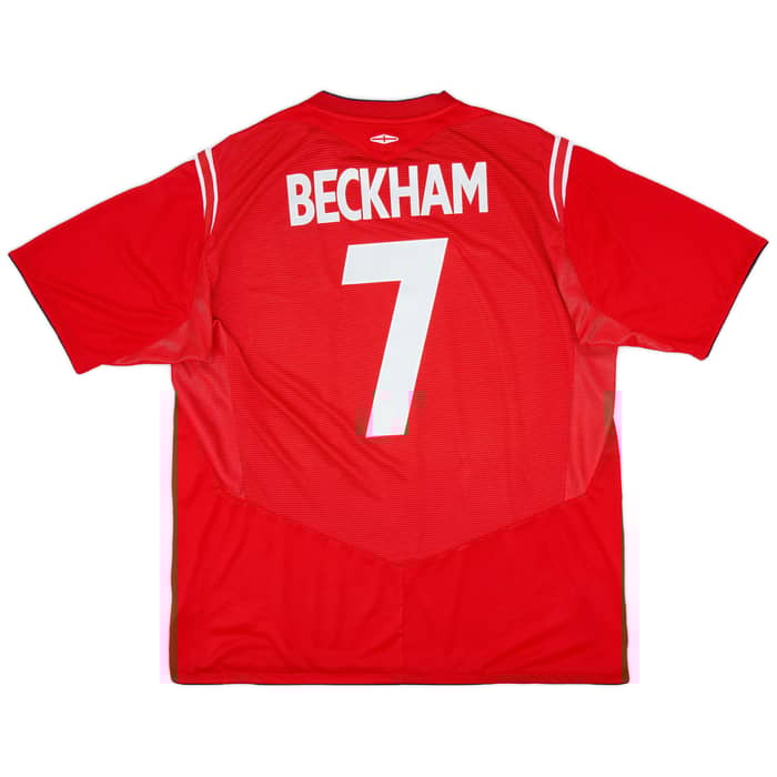 2004-06 England Away Shirt Beckham #7 - 6/10 - (XXL)
