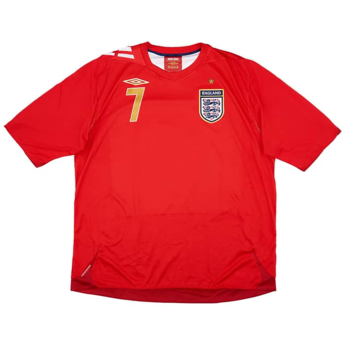 2006-08 England Away Shirt Beckham #7 - 7/10 - (XXL)