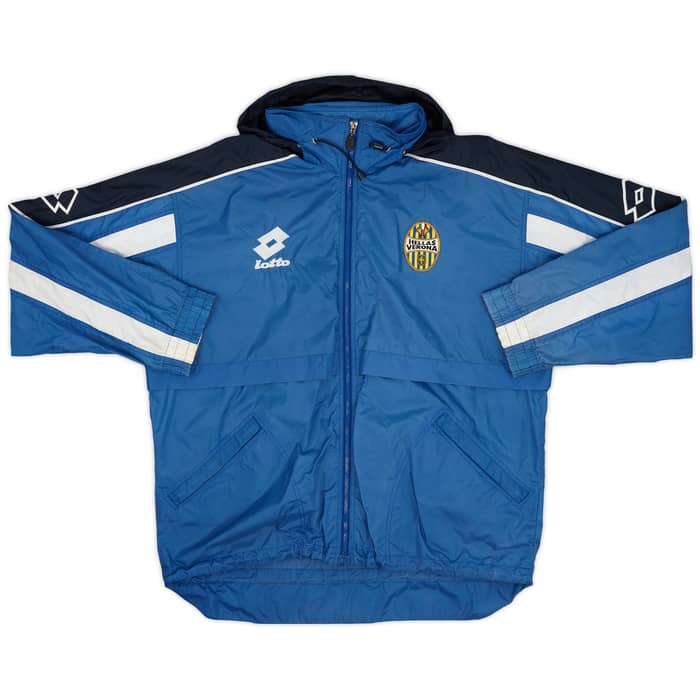 2001-02 Hellas Verona Lotto Hooded Rain Jacket - 9/10 - (L)