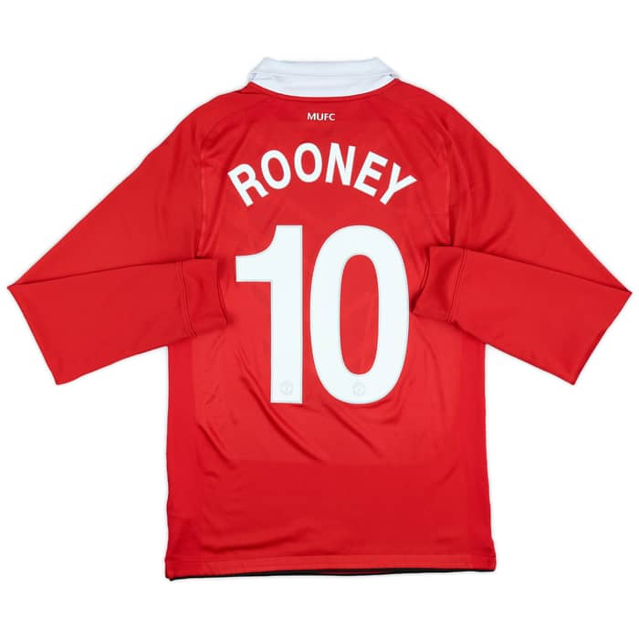 2010-11 Manchester United Home L/S Shirt Rooney #10 - 10/10 - (S)