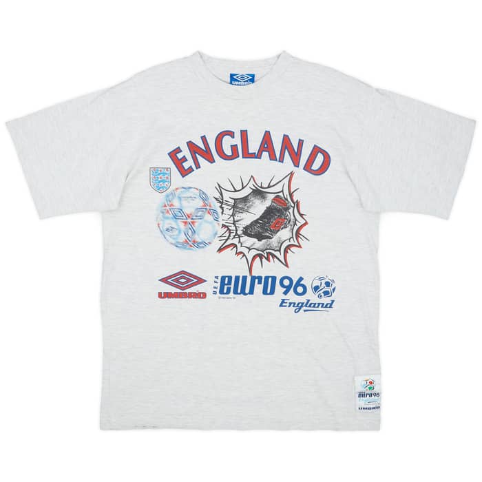 1996 England Umbro 'Euro 96' Cotton Tee - 8/10 - (L)
