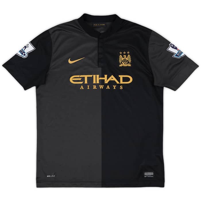 2013-14 Manchester City Away Shirt Kompany #4 - 9/10 - (XL.Boys)