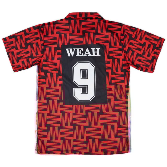 1996-97 AC Milan Graphic Shirt Weah #9 - 9/10 - (XL)