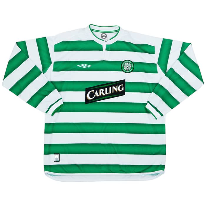 2003-04 Celtic Home L/S Shirt Lennon #18 - 9/10 - (XXL)