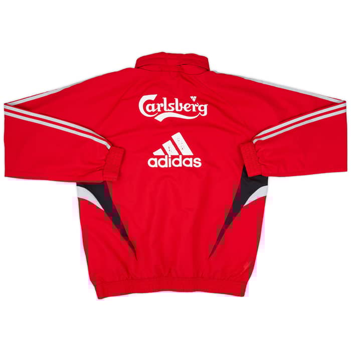 2008-09 Liverpool adidas 1/4 Zip Hooded Rain Jacket - 6/10 - (L)