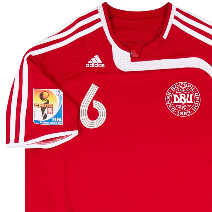 2007 Denmark Women Match Issue World Cup Home Shirt Hansen #6
