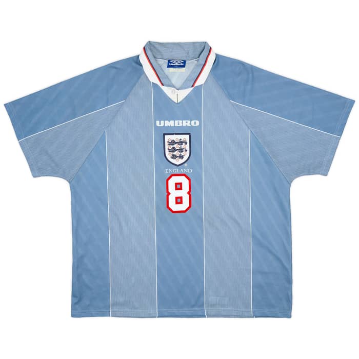 1996-97 England Away Shirt Gascoigne #8 - 9/10 - (XXL)