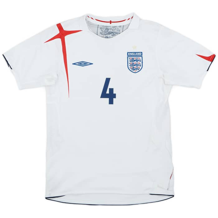 2005-07 England Home Shirt Gerrard #4 - 6/10 - (M)
