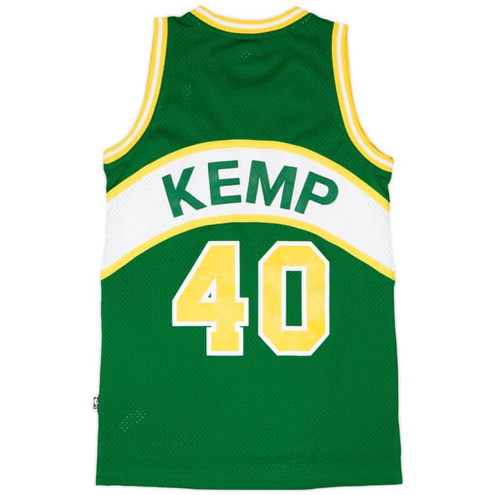 1994-95 Seattle Supersonics Kemp #40 adidas Hardwood Classics Swingman Away Jersey - 6/10 - (S)