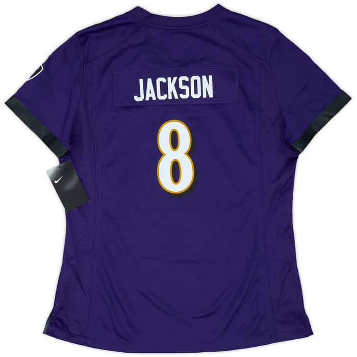 2018-24 Baltimore Ravens Jackson #8 Nike Game Home Jersey Womens (L)