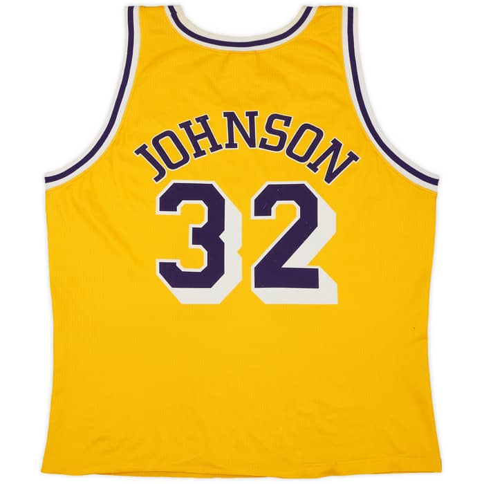 1996 LA Lakers Johnson #32 Champion Home Jersey - 5/10 - (XL)