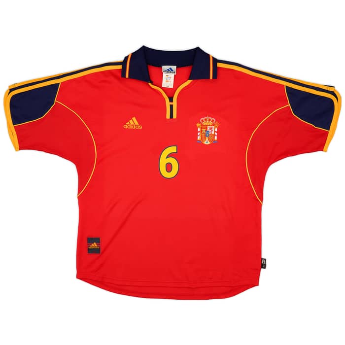 1999-02 Spain Home Shirt Hierro #6 - 9/10 - (L)