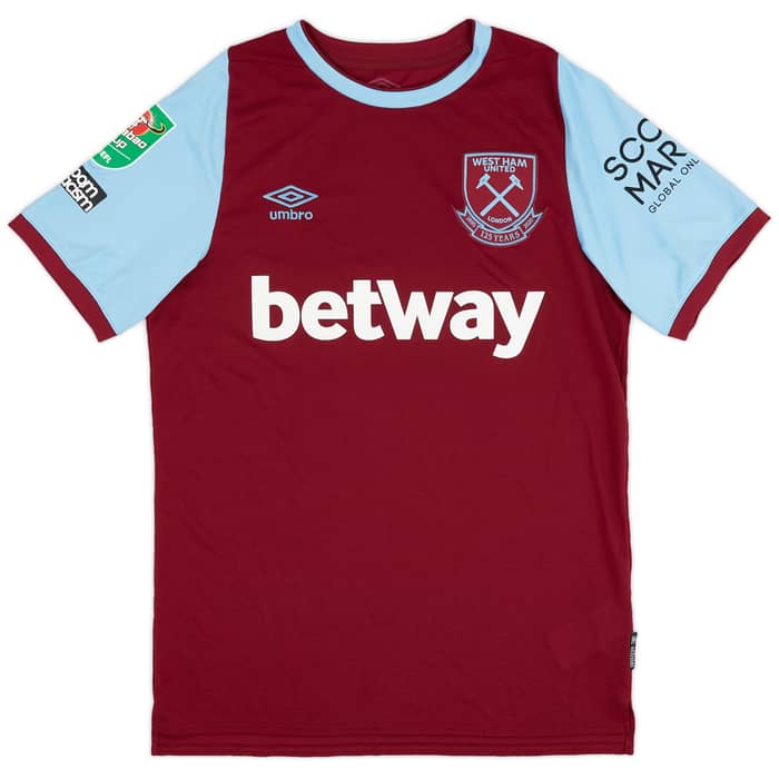 2020-21 West Ham Match Issue Carabao Cup Home Shirt Snodgrass #11