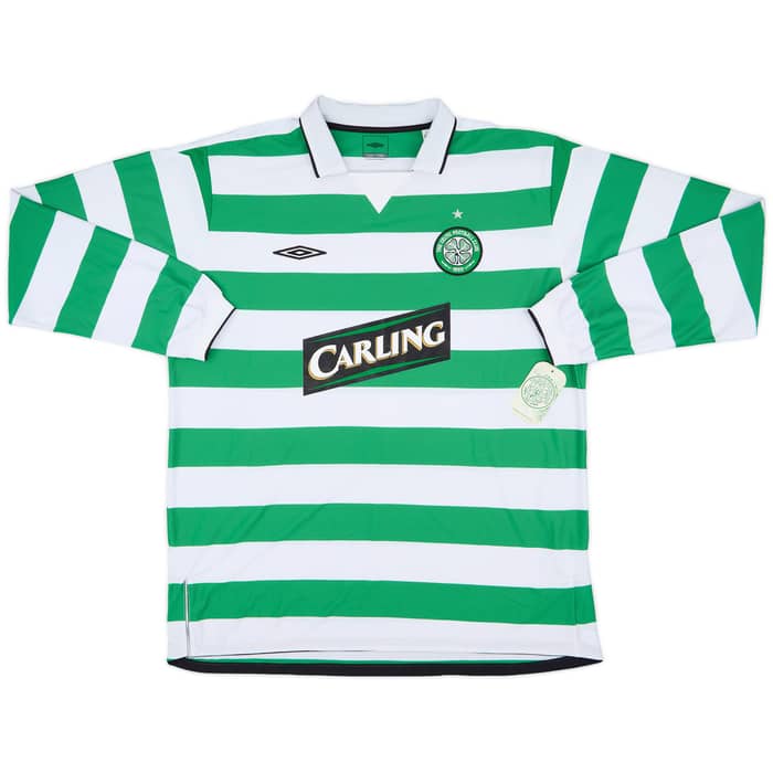 2004-05 Celtic Home L/S Shirt Juninho #7 (XXL)