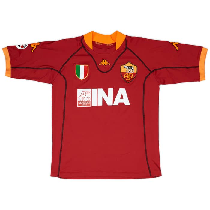 2001-02 Roma Match Issue Home Shirt Delvecchio #24