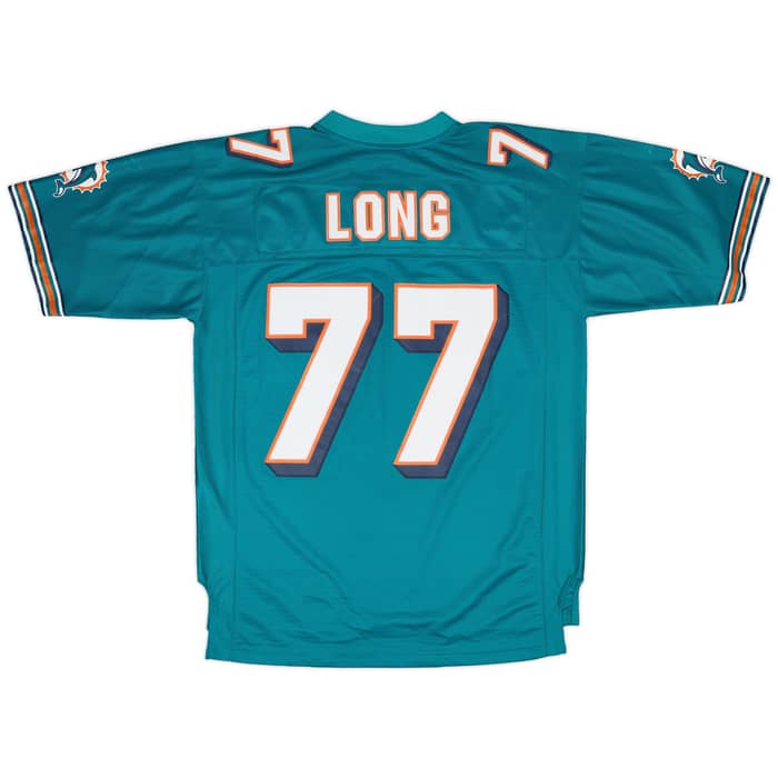 2008-11 Miami Dolphins Long #77 Reebok Premier Home Jersey - 6/10 - (L)