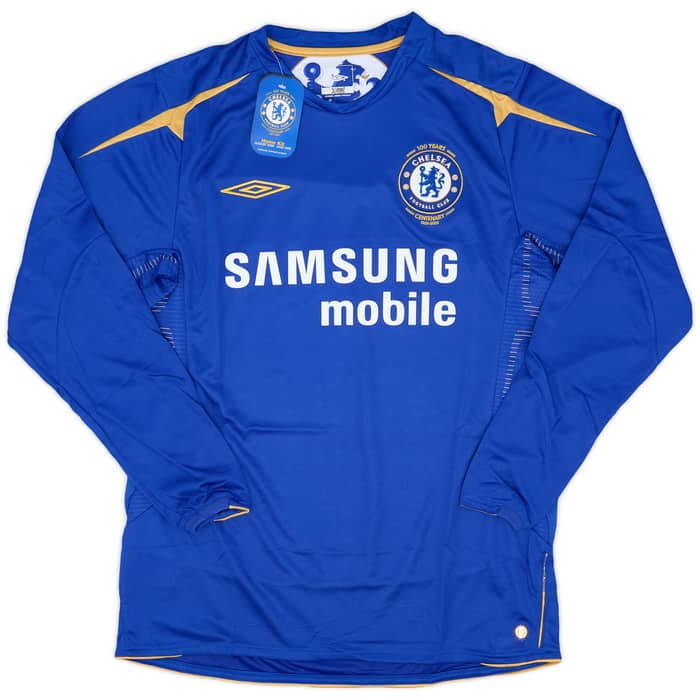 2005-06 Chelsea Centenary Home L/S Shirt Drogba #15 (M)