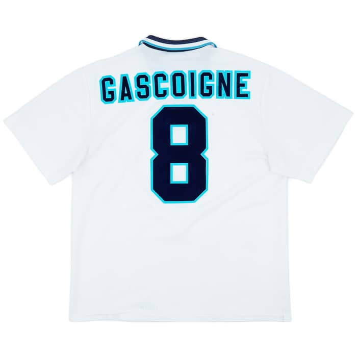 1995-97 England Home Shirt Gascoigne #8 - 8/10 - (XL)